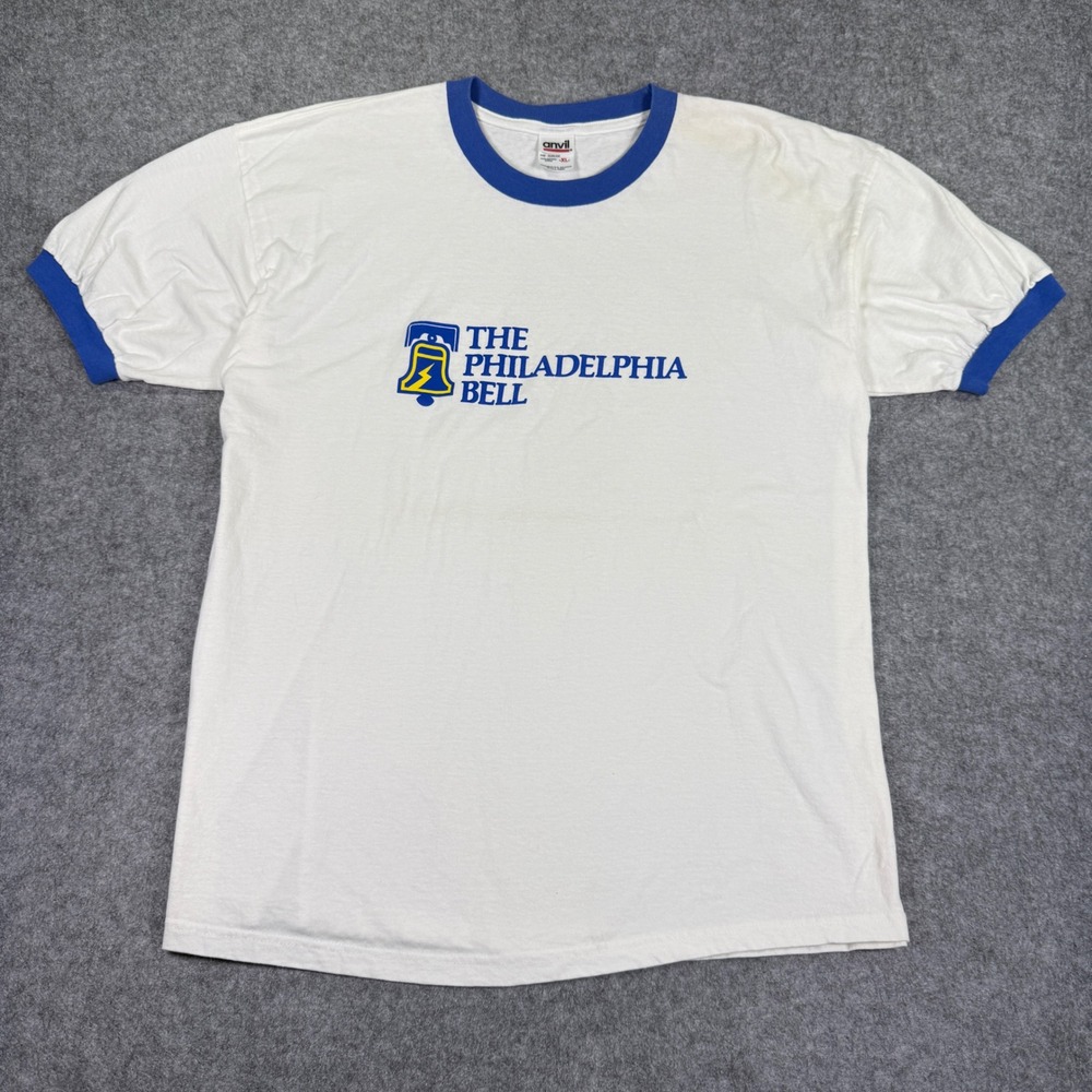Vintage World Football League The Philadelphia Bell Ringer T-Shirt Mens XL USA